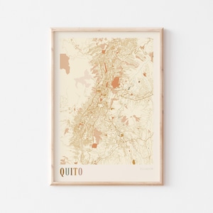 Quito Map Poster, Quito Print, Quito Poster, Quito Wall Art, Quito Ecuador, Travel Gift, Boho Print