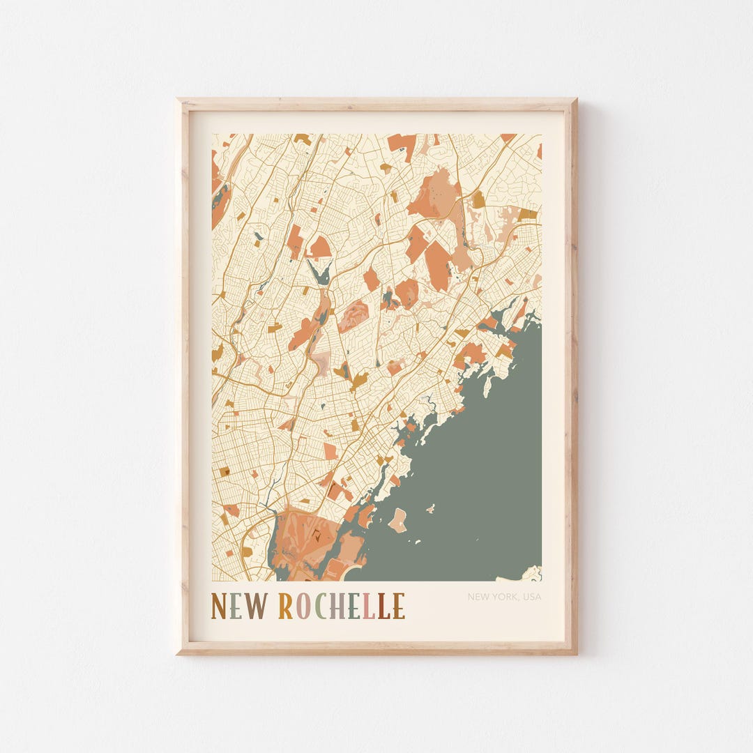New Rochelle Map Poster, New Rochelle Print, New Rochelle Poster, New ...