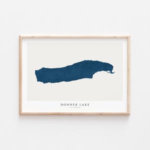 Donner Lake, Stampa Donner Lake, Poster Donner Lake, Arte Donner Lake, Arte murale del lago, Stampa mappa del lago, Regalo casa sul lago, Stampa lago, California
