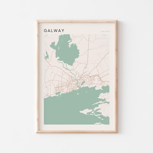 Galway Map Poster, Galway Print, Galway Poster, Galway Wall Art, Ireland, Travel Gift, Scandi Poster