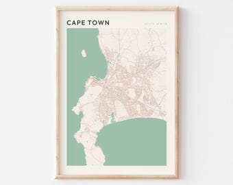 Cape Town Map Poster, Cape Town Print, Cape Town Poster, Cape Town Wall Art, South Africa, Travel Gift, Minimalist Art