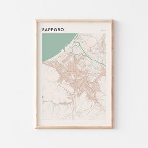 Sapporo Map Poster, Sapporo Print, Sapporo Poster, Sapporo Wall Art, Japan, Travel Gift, Minimalist Print