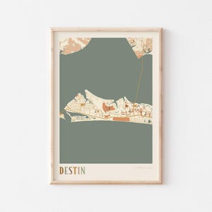 Destin-kaartposter, destin-print, destin-poster, Destin-muurkunst, Destin-stadskaart, Florida, reiscadeau, bohokunst aan de muur