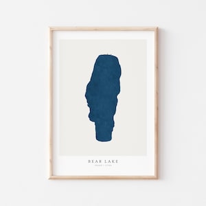 Bear Lake, stampa di Bear Lake, poster di Bear Lake, arte di Bear Lake, arte murale del lago, stampa della mappa del lago, regalo per la casa sul lago, stampa del lago, Idaho, Utah