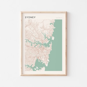 Sydney Karte Poster, Sydney Wandkunst, Sydney Stadt Karte, Karte von Sydney, Sydney Print, Sydney Reisedruck, Sydney Australia, New South Wales