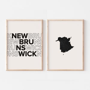 New Brunswick Set of 2 Prints, New Brunswick Print, New Brunswick Map Poster, New Brunswick Map Print Boho Wall Art, New Brunswick Wall Art