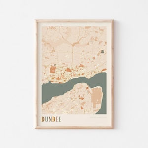 Dundee Map Poster, Dundee Print, Dundee Poster, Dundee Wall Art, United Kingdom, Travel Gift, Boho Poster