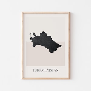 Turkmenistan Map Poster, Turkmenistan Print, Turkmenistan Map Print Minimalist Boho Wall Art, Turkmenistan Art Print Decor For Home or Gift