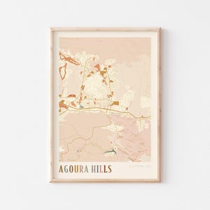 Agoura Hills kaart poster, Agoura Hills print, Agoura Hills poster, Agoura Hills kunst aan de muur, Californië, reiscadeau, Boho Decor