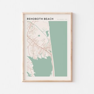 Rehoboth Beach Map Poster, Rehoboth Beach Print, Rehoboth Beach Poster, Rehoboth Beach Wall Art, Delaware, Travel Gift, Farmhouse Wall Decor