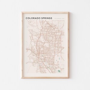 Affiche de carte de Colorado Springs, impression de Colorado Springs, affiche de Colorado Springs, art mural Colorado Springs, Colorado, décoration de voyage à la ferme
