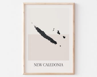 New Caledonia Map Poster, New Caledonia Print, New Caledonia Map Print Minimalist Boho Wall Art, New Caledonia Art Print Decor For Home