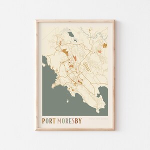 Affiche de carte de Port Moresby, art mural de Port Moresby, carte de Port Moresby, affiche de Port Moresby, impression de Port Moresby, Port Moresby Papouasie-Nouvelle-Guinée