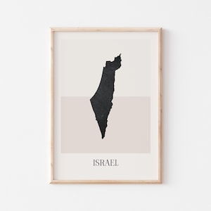Póster de mapa de Israel, impresión de Israel, impresión de mapa de Israel, arte de pared bohemio minimalista, impresión artística de Israel para decoración del hogar o regalo