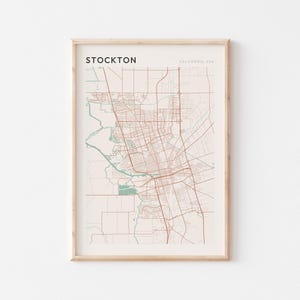 Stockton Map Poster, Stockton Print, Stockton Poster, Stockton Wall Art, California, Travel Gift, Farmhouse Wall Decor, Minimalist Decor