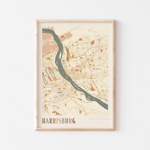 Harrisburg Map Poster, Harrisburg Print, Harrisburg Poster, Harrisburg Wall Art, Pennsylvania, Travel Gift, Boho Decor
