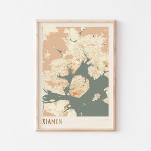 Xiamen Map Poster, Xiamen Print, Xiamen Poster, Xiamen Wall Art, China, Travel Gift, Boho Poster