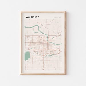 Lawrence Map Poster, Lawrence Print, Lawrence Poster, Lawrence Wall Art, Kansas, Travel Gift, Farmhouse Decor