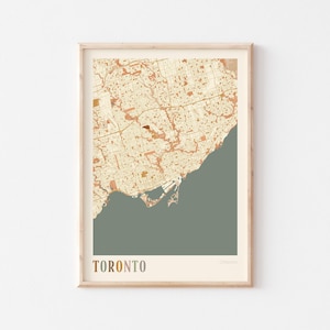 Toronto Map Poster, Toronto Wall Art, Toronto Poster, Toronto Art Print, Toronto Digital Download, Toronto Ontario Canada, Boho Wall Art