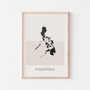 Póster de mapa de Filipinas, impresión de Filipinas, impresión de mapa de Filipinas, arte de pared bohemio minimalista, impresión artística de Filipinas para decoración del hogar o regalo