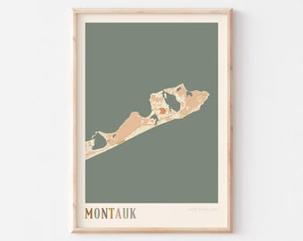 Montauk Map Poster, Montauk Print, Montauk Poster, Montauk Wall Art, New York, Travel Gift, Boho Wall Art
