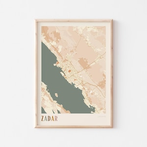 Zadar Map Poster, Zadar Print, Zadar Poster, Zadar Wall Art, Croatia, Travel Gift, Boho Wall Art