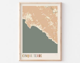 Cinque Terre Map Poster, Cinque Terre Print, Cinque Terre Poster, Cinque Terre Wall Art, Italy, Travel Gift, Boho Wall Art
