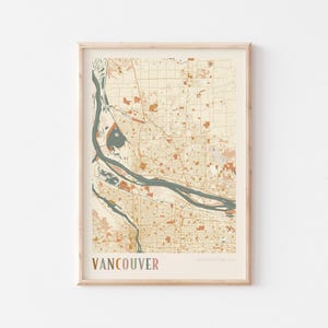 Vancouver Karte Poster, Vancouver Karte, Vancouver Poster, Vancouver Wandkunst, Washington, Reise Geschenk, Boho Dekor