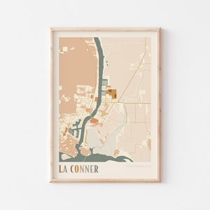 La Conner Karte Poster, La Conner Druck, La Conner Poster, La Conner Wandkunst, Washington, Reise Geschenk, Boho Dekor