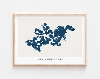 Lake Minnetonka, Lake Minnetonka Print, Lake Minnetonka Poster, Lake Minnetonka Art, Lake Wall Art, Lake Map Print, Lake House, Minnesota