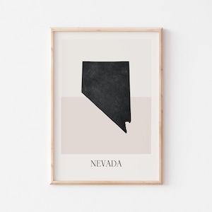 Poster con mappa del Nevada, stampa del Nevada, stampa della mappa del Nevada, arte murale minimalista Boho, stampa artistica del Nevada, decorazione per la casa o come regalo