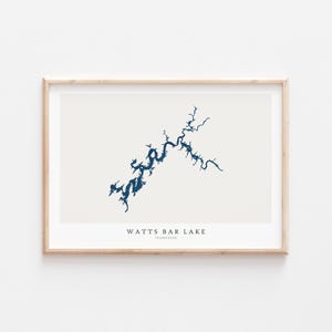 Lago Watts Bar, Stampa del lago Watts Bar, Poster del lago Watts Bar, Arte del lago Watts Bar, Arte murale del lago, Stampa della mappa del lago, Stampa del lago, Tennessee