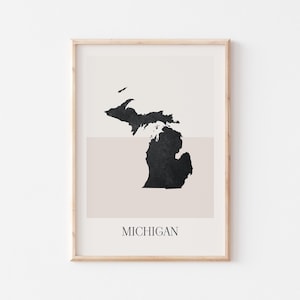 Michigan Map Poster, Michigan Print, Michigan Map Print Minimalist Boho Wall Art, Michigan Art Print Decor For Home or Gift