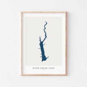 Lago Alum Creek, Stampa del lago Alum Creek, Poster del lago Alum Creek, Arte del lago Alum Creek, Arte murale del lago, Stampa della mappa del lago, Regalo per casa sul lago, Ohio