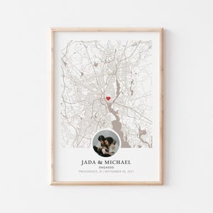 Cadeau de fiançailles, Impression de fiançailles, Cadeau pour couple fiancé, Impression de carte personnalisée, Cadeau de fiançailles pour elle, Cadeaux de fiançailles