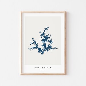 Lago Martin, Stampa Lago Martin, Poster Lago Martin, Arte Lago Martin, Arte murale Lago, Stampa mappa Lago, Regalo casa Lago, Stampa Lago, Alabama