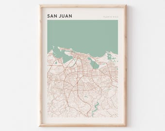 San Juan Map Poster, San Juan Print, San Juan Poster, San Juan Wall Art, Puerto Rico, Travel Gift, Minimalist Art
