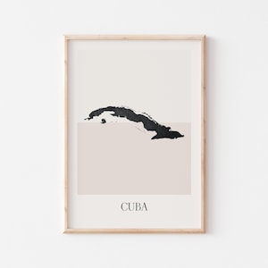 Cuba Map Poster, Cuba Print, Cuba Map Print Minimalist Boho Wall Art, Cuba Art Print Decor For Home or Gift