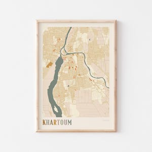 Khartoum Map Poster, Khartoum Print, Khartoum Poster, Khartoum Wall Art, Sudan Africa, Travel Gift, Boho Decor
