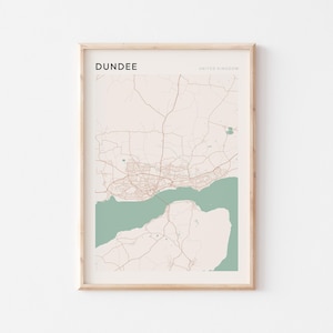 Dundee Map Poster, Dundee Print, Dundee Poster, Dundee Wall Art, United Kingdom, Travel Gift, Farmhouse Wall Decor