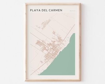 Playa Del Carmen Map Poster, Playa Del Carmen Print, Playa Del Carmen Poster, Playa Del Carmen Wall Art, Mexico, Travel Gift, Home Decor