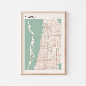 Dunedin Florida kaart poster, Dunedin print, Dunedin poster, Dunedin muurkunst, Dunedin stadskaart, Florida, reiscadeau, boerderij muur decor