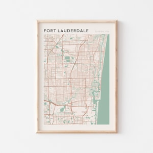 Fort Lauderdale kaart poster, Fort Lauderdale print, Fort Lauderdale poster, Fort Lauderdale kunst aan de muur, Florida, reiscadeau, boerderij decor