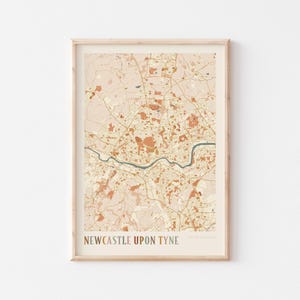 Newcastle upon Tyne Map Poster, Newcastle upon Tyne Print, Newcastle upon Tyne Poster, Newcastle upon Tyne Wall Art, United Kingdom, Boho