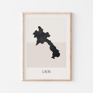 Laos Map Poster, Laos Print, Laos Map Print Minimalist Boho Wall Art, Laos Art Print Decor For Home or Gift