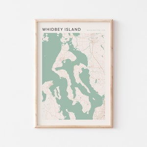 Whidbey Island Karte Poster, Whidbey Island Druck, Whidbey Island Poster, Whidbey Island Wandkunst, Washington, Reisegeschenk, minimalistischer Druck