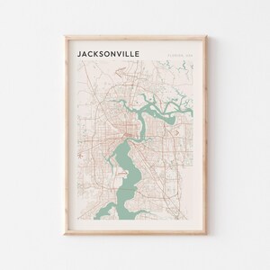 Affiche de carte de Jacksonville, affiche de Jacksonville, impression de Jacksonville, art mural de Jacksonville, impression de carte de Jacksonville, Jacksonville en Floride