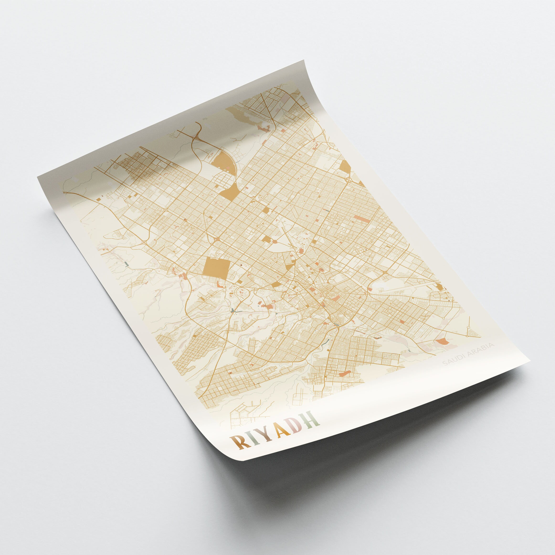 Riyadh Map Poster, Riyadh Wall Art, Riyadh City Map, Map of Riyadh
