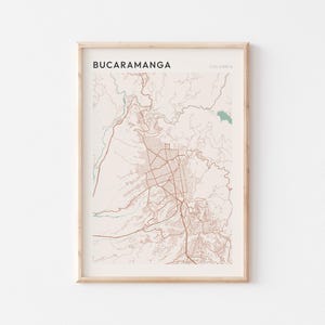 Affiche de carte de Bucaramanga, impression de Bucaramanga, affiche de Bucaramanga, art mural Bucaramanga, Colombie, cadeau de voyage, Art minimaliste