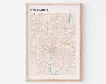 Columbus Map Poster, Columbus Poster, Columbus Print, Columbus Wall Art, Columbus Street Map, Columbus Map Print, Columbus Ohio